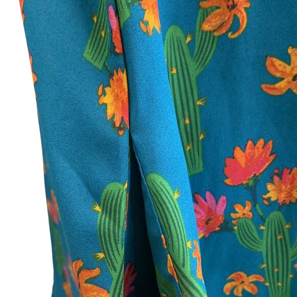 Peach Love California Cactus Mini Swing Dress Jade Fun Cute Desert Pockets - Picture 7 of 14